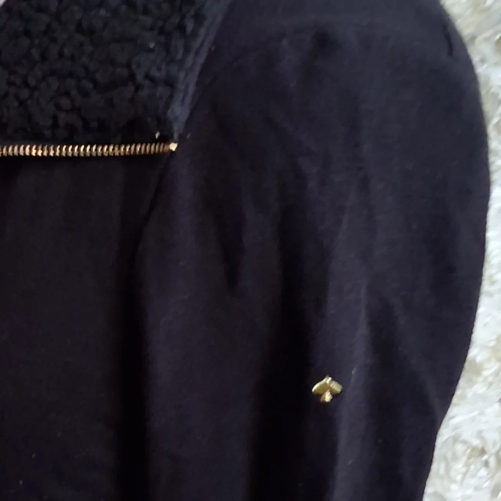 Kate Spade Black Teddy Jacket with Sherpa Collar